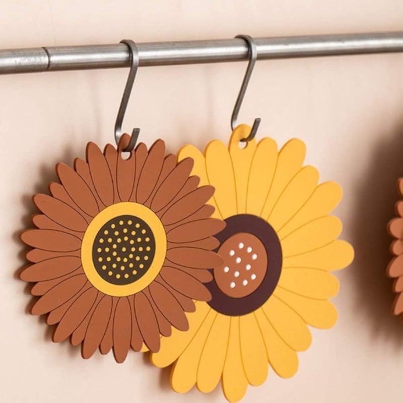 Silicone Coaster 2 Pcs (Large + Small Size) Coaster Heat Pad for Coupe Mug Cooking Utensils Non-Slip Heat Resistant